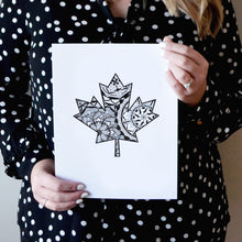 Load image into Gallery viewer, Maple leaf canada mandala print home decor artwork
