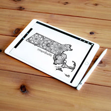 Load image into Gallery viewer, massachusetts usa coloring pages | state map coloring pages for adults | Coloring pages for kids | massachusetts usa map coloring sheets | state map coloring page | united states coloring page | united states of america | map of america
