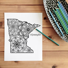 Load image into Gallery viewer, minnesota usa coloring pages | state map coloring pages for adults | Coloring pages for kids | minnesota usa map coloring sheets | state map coloring page | united states coloring page | united states of america | map of america