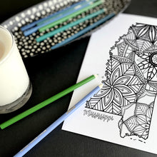 Load image into Gallery viewer, mississippi usa coloring pages | state map coloring pages for adults | Coloring pages for kids | mississippi usa map coloring sheets | state map coloring page | united states coloring page | united states of america | map of america