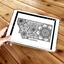 Load image into Gallery viewer, montana usa coloring pages | state map coloring pages for adults | Coloring pages for kids | montana usa map coloring sheets | state map coloring page | united states coloring page | united states of america | map of america