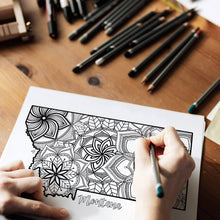 Load image into Gallery viewer, montana usa coloring pages | state map coloring pages for adults | Coloring pages for kids | usa map coloring sheets | state map coloring page | united states coloring page | united states of america | map of america