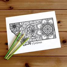 Load image into Gallery viewer, montana usa coloring pages | state map coloring pages for adults | Coloring pages for kids | montana usa map coloring sheets | state map coloring page | united states coloring page | united states of america | map of america