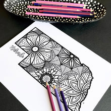 Load image into Gallery viewer, usa coloring pages | state map coloring pages for adults | Coloring pages for kids | usa map coloring sheets | state map coloring page | united states coloring page | united states of america | map of america