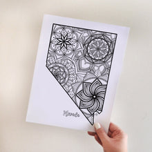 Load image into Gallery viewer, nevada usa coloring pages | state map coloring pages for adults | Coloring pages for kids | nevada usa map coloring sheets | state map coloring page | united states coloring page | united states of america | map of america