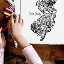 Load image into Gallery viewer, new jersey usa coloring pages | state map coloring pages for adults | Coloring pages for kids | new jersey usa map coloring sheets | state map coloring page | united states coloring page | united states of america | map of america