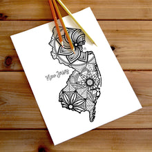 Load image into Gallery viewer, new jersey usa coloring pages | state map coloring pages for adults | Coloring pages for kids | new jersey usa map coloring sheets | state map coloring page | united states coloring page | united states of america | map of america