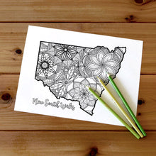Load image into Gallery viewer, new south wales australia coloring pages | Coloring pages for adults | Coloring pages for kids | australia map coloring sheets | australia map coloring page | australia coloring page