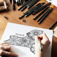 Load image into Gallery viewer, new york usa coloring pages | state map coloring pages for adults | Coloring pages for kids | new york usa map coloring sheets | state map coloring page | united states coloring page | united states of america | map of america