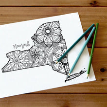 Load image into Gallery viewer, new york usa coloring pages | state map coloring pages for adults | Coloring pages for kids | new york usa map coloring sheets | state map coloring page | united states coloring page | united states of america | map of america