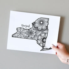 Load image into Gallery viewer, new york usa coloring pages | state map coloring pages for adults | Coloring pages for kids | new york usa map coloring sheets | state map coloring page | united states coloring page | united states of america | map of america