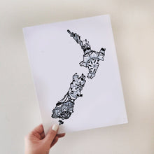 Load image into Gallery viewer, Map of New Zealand | Map Art | Travel Gift Ideas | New Zealand City Map | Map Wall Art | New Zealand Map