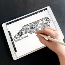 Load image into Gallery viewer, north carolina usa coloring pages | state map coloring pages for adults | Coloring pages for kids | north carolina usa map coloring sheets | state map coloring page | united states coloring page | united states of america | map of america