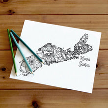 Load image into Gallery viewer, nova scotia canada coloring pages | Coloring pages for adults | Coloring pages for kids | canada map coloring sheets | nova scotia map coloring page | canadian provinces coloring page