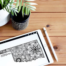 Load image into Gallery viewer, oklahoma usa coloring pages | state map coloring pages for adults | Coloring pages for kids | oklahoma usa map coloring sheets | state map coloring page | united states coloring page | united states of america | map of america