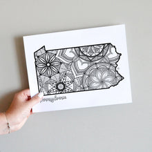 Load image into Gallery viewer, pennsylvania usa coloring pages | state map coloring pages for adults | Coloring pages for kids | pennsylvania usa map coloring sheets | state map coloring page | united states coloring page | united states of america | map of america