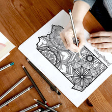 Load image into Gallery viewer, pennsylvania usa coloring pages | state map coloring pages for adults | Coloring pages for kids | pennsylvania usa map coloring sheets | state map coloring page | united states coloring page | united states of america | map of america