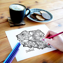 Load image into Gallery viewer, adult coloring pages | Coloring pages for adults | Coloring pages for kids | poland map coloring sheets | poland map coloring page | poland coloring page