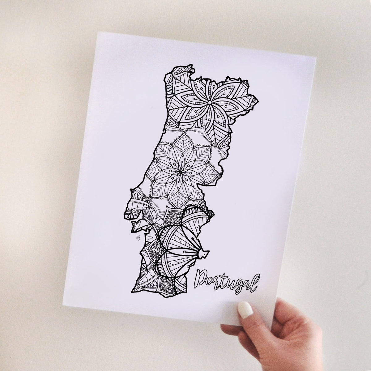 Portugal map coloring page printable game