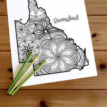 Load image into Gallery viewer, queensland australia coloring pages | Coloring pages for adults | Coloring pages for kids | australia map coloring sheets | australia map coloring page | australia coloring page