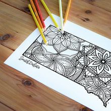 Load image into Gallery viewer, south dakota usa coloring pages | state map coloring pages for adults | Coloring pages for kids | south dakota usa map coloring sheets | state map coloring page | united states coloring page | united states of america | map of america