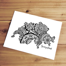 Load image into Gallery viewer, Map of Switzerland | Map Art | Travel Gift Ideas | Switzerland City Map | Map Wall Art | Switzerland Map