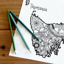 Load image into Gallery viewer, tasmania australia coloring pages | Coloring pages for adults | Coloring pages for kids | australia map coloring sheets | australia map coloring page | australia coloring page
