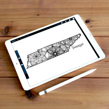 Load image into Gallery viewer, tennessee usa coloring pages | state map coloring pages for adults | Coloring pages for kids | tennessee usa map coloring sheets | state map coloring page | united states coloring page | united states of america | map of america