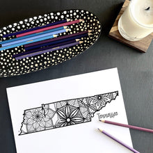 Load image into Gallery viewer, tennessee usa coloring pages | state map coloring pages for adults | Coloring pages for kids | tennessee usa map coloring sheets | state map coloring page | united states coloring page | united states of america | map of america