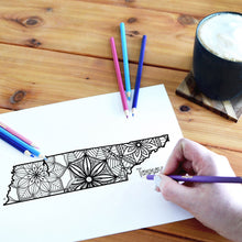 Load image into Gallery viewer, tennessee usa coloring pages | state map coloring pages for adults | Coloring pages for kids | tennessee usa map coloring sheets | state map coloring page | united states coloring page | united states of america | map of america
