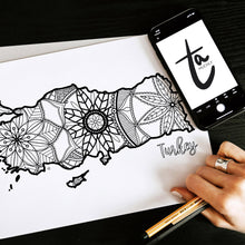 Load image into Gallery viewer, turkey coloring pages | Coloring pages for adults | Coloring pages for kids | turkey map coloring sheets | turkey map coloring page | turkey coloring page