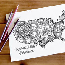 Load image into Gallery viewer, usa coloring pages | state map coloring pages for adults | Coloring pages for kids | usa map coloring sheets | state map coloring page | united states coloring page | united states of america | map of america