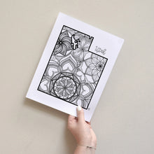 Load image into Gallery viewer, utah usa coloring pages | state map coloring pages for adults | Coloring pages for kids | usa map coloring sheets | state map coloring page | united states coloring page | united states of america | map of america