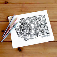 Load image into Gallery viewer, washington usa coloring pages | state map coloring pages for adults | Coloring pages for kids | washington usa map coloring sheets | state map coloring page | united states coloring page | united states of america | map of america