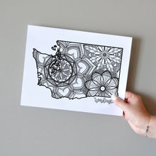 Load image into Gallery viewer, washington usa coloring pages | state map coloring pages for adults | Coloring pages for kids | washington usa map coloring sheets | state map coloring page | united states coloring page | united states of america | map of america