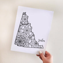 Load image into Gallery viewer, yukon canada coloring pages | Coloring pages for adults | Coloring pages for kids | canada map coloring sheets | yukon map coloring page | canadian provinces coloring page
