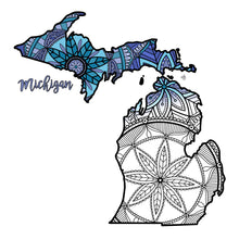 Load image into Gallery viewer, michigan usa coloring pages | state map coloring pages for adults | Coloring pages for kids | michigan usa map coloring sheets | state map coloring page | united states coloring page | united states of america | map of america
