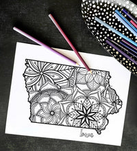 Load image into Gallery viewer, iowa usa coloring pages | state map coloring pages for adults | Coloring pages for kids | iowa usa map coloring sheets | state map coloring page | united states coloring page | united states of america | map of america
