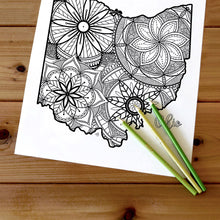 Load image into Gallery viewer, ohio usa coloring pages | state map coloring pages for adults | Coloring pages for kids | ohio usa map coloring sheets | state map coloring page | united states coloring page | united states of america | map of america
