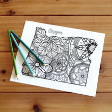 Load image into Gallery viewer, oregon usa coloring pages | state map coloring pages for adults | Coloring pages for kids | oregon usa map coloring sheets | state map coloring page | united states coloring page | united states of america | map of america
