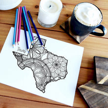 Load image into Gallery viewer, texas usa coloring pages | state map coloring pages for adults | Coloring pages for kids | texas usa map coloring sheets | state map coloring page | united states coloring page | united states of america | map of america
