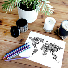 Load image into Gallery viewer, world coloring pages | Coloring pages for adults | Coloring pages for kids | world map coloring sheets | map of the world | world map coloring sheets
