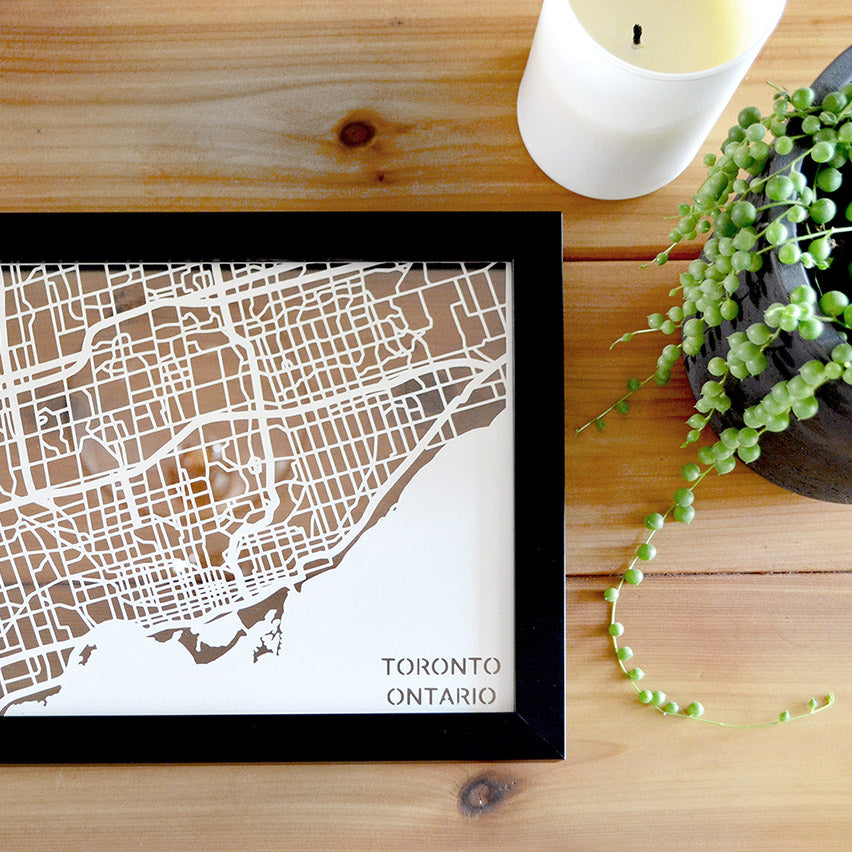 Toronto, Ontario, Canada Papercut Map Art