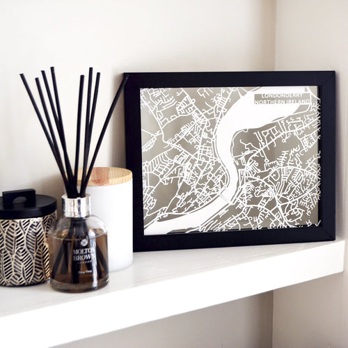 Map of Londonderry Northern Ireland | Papercut Map Art | Travel Gift Ideas | Londonderry City Map | Map Wall Art | Londonderry Map | Northern Ireland Map | Northern Ireland Papercut City Maps