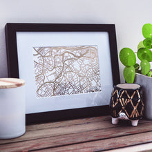 Load image into Gallery viewer, Map of Bristol England | Rose Gold Foil Map Art | Travel Gift Ideas | Bristol City Map | Map Wall Art | Bristol Map | UK Map | UK Foil City Maps
