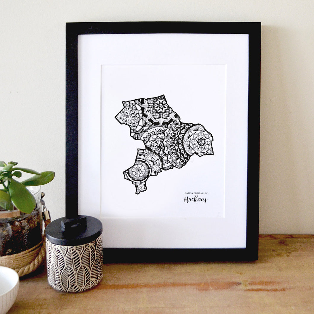 Map of London Borough of Hackney | Map of Hackney London | Map Art | Travel Gift Ideas | London Borough of Hackney City Map | Map Wall Art | London Borough of Hackney Map