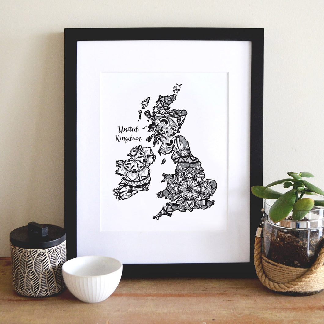 Map of UK | Map of England | Map Art | Travel Gift Ideas | UK City Map | Map Wall Art | United Kingdom Map | England Map