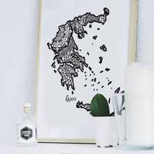 Load image into Gallery viewer, Map of Greece | Map Art | Travel Gift Ideas | Greece City Map | Map Wall Art | Greece Map
