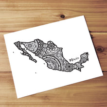 Load image into Gallery viewer, Map of Mexico | Map Art | Travel Gift Ideas | Mexico City Map | Map Wall Art | Mexico Map
