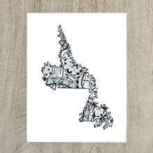 Load image into Gallery viewer, Map of Newfoundland and Labrador Canada | Map Art | Travel Gift Ideas | Newfoundland and Labrador City Map | Map Wall Art | Canadian provinces of Canada
